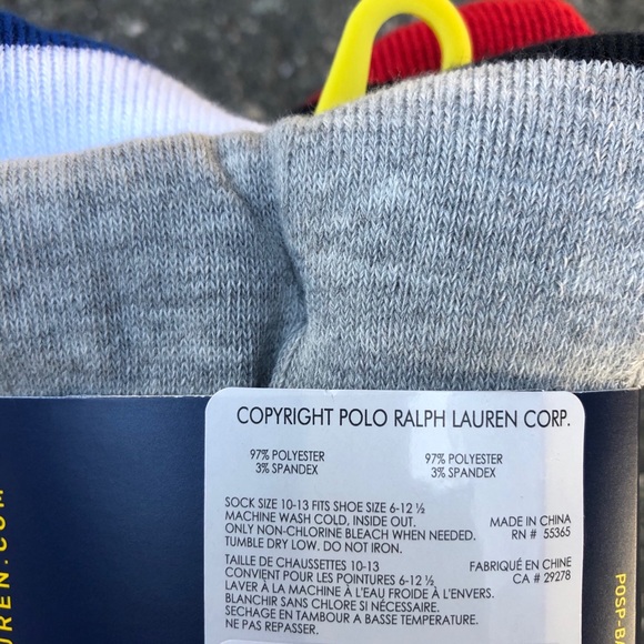 🧦POLO🧦 Ralph Lauren “P” Socks 3Pck / 3Pair - Picture 3 of 4